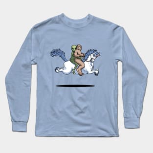 Bigfoot and An Alien On A Unicorn Long Sleeve T-Shirt